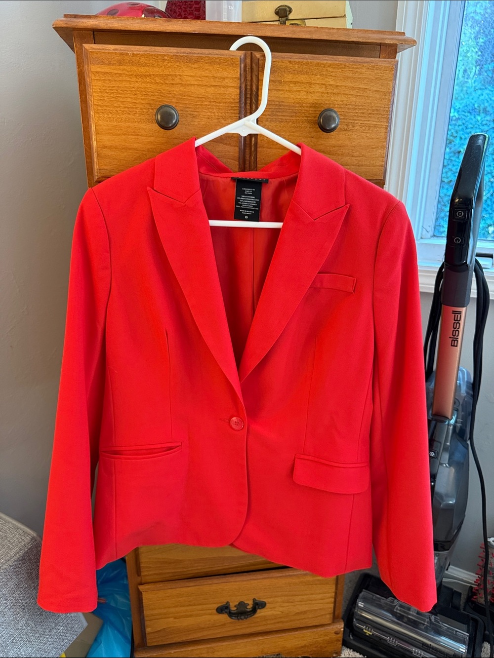 Metaphor Vibrant Red Women's Single-Button Blazer